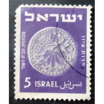 Selo postal de Israel de 1950 Vine Leaf