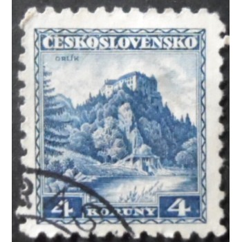 Selo postal da Tchecoslováquia de 1932 Orlík Castle