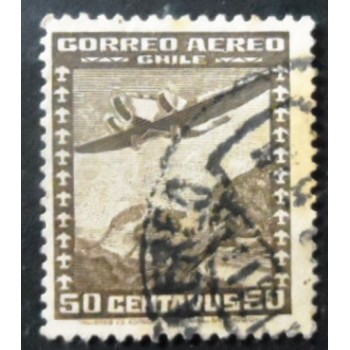 Selo postal do Chile de 1936 Wings over Chile 50