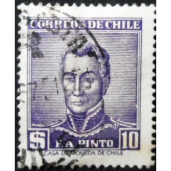 Selo postal do Chile de 1956 Francisco Antonio Pinto 10