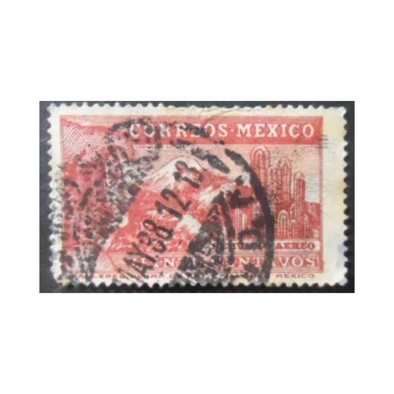 Selo postal do México de 1934 Aztec eagle man 20