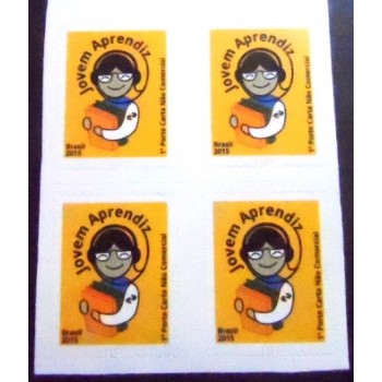 Imagem da quadra de selos postais do Brasil de 2015 Jovem Aprendiz