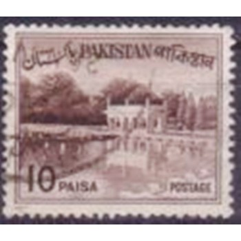 Selo postal do Paquistão de 1961 Shalimar Gardens 10
