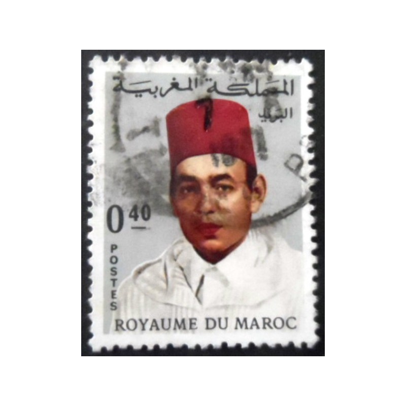 Selo postal do Marrocos de 1968 King Hassan II 40