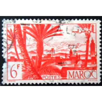 Selo postal do Marrocos de 1947 Marrakesh