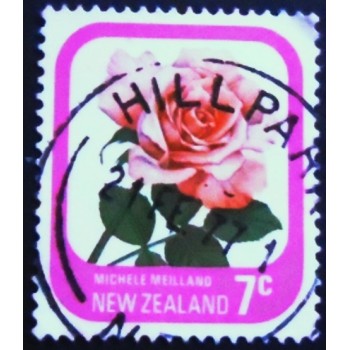 Selo postal da Nova Zelândia de 1975 Michele Meilland A
