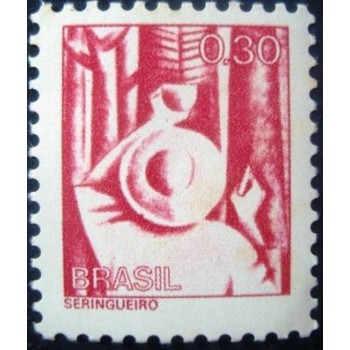 Selo postal do Brasil de 1979 Seringueiro N