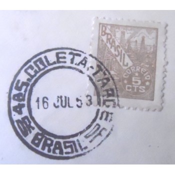 Envelope de 1953 com carimbo comemorativo Dia do Comerciante - selo