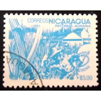 Selo postal da Nicarágua de 1983 Sugar NCC