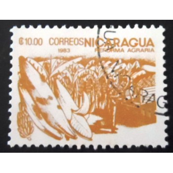 Selo postal da Nicarágua de 1983 Bananas NCC