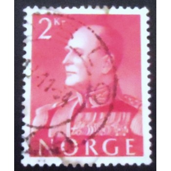 Selo postal da Noruega de 1959 King Olav V 2 U