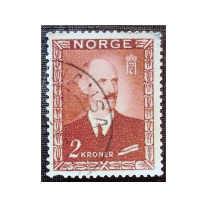 Selo postal da Noruega de 1946 King Haakon VII 2