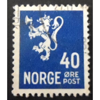 Selo postal da Noruega de 1946 Lion type II 40 U