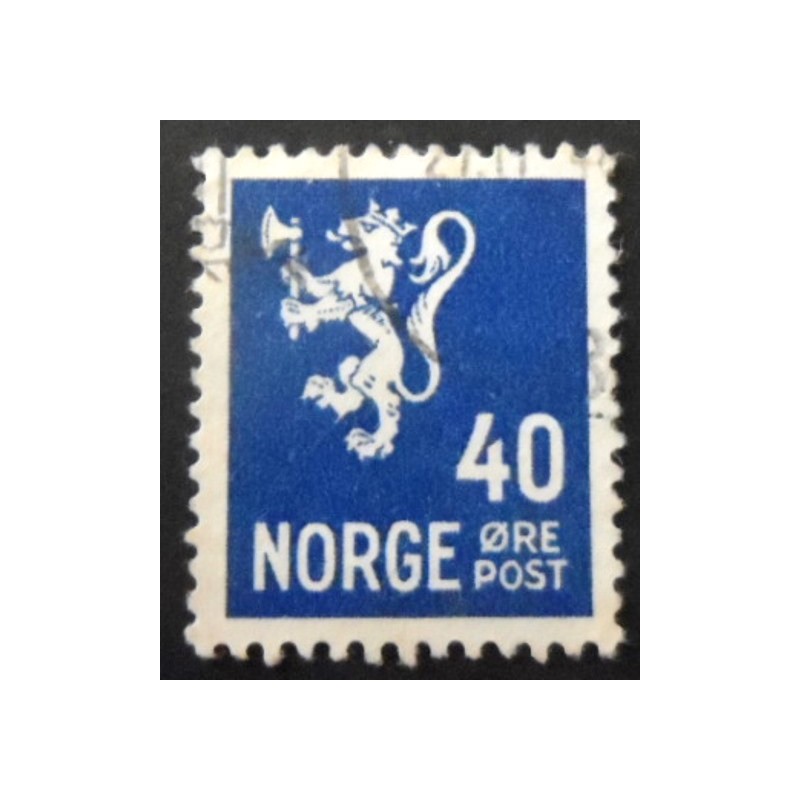 Selo postal da Noruega de 1946 Lion type II 40 U