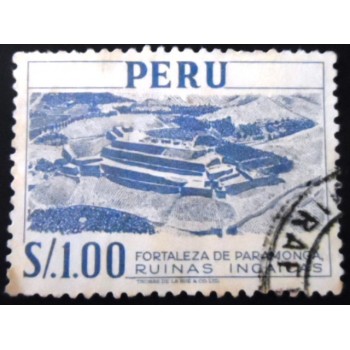 Selo postal do Peru de 1957 Inka-Fortress at Paramonga