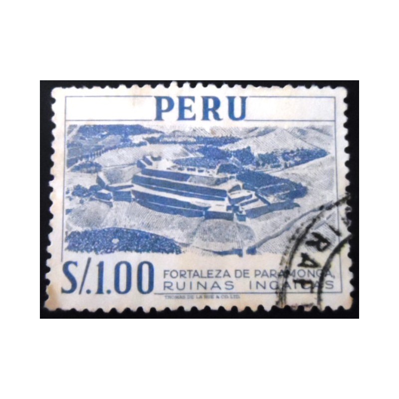 Selo postal do Peru de 1957 Inka-Fortress at Paramonga