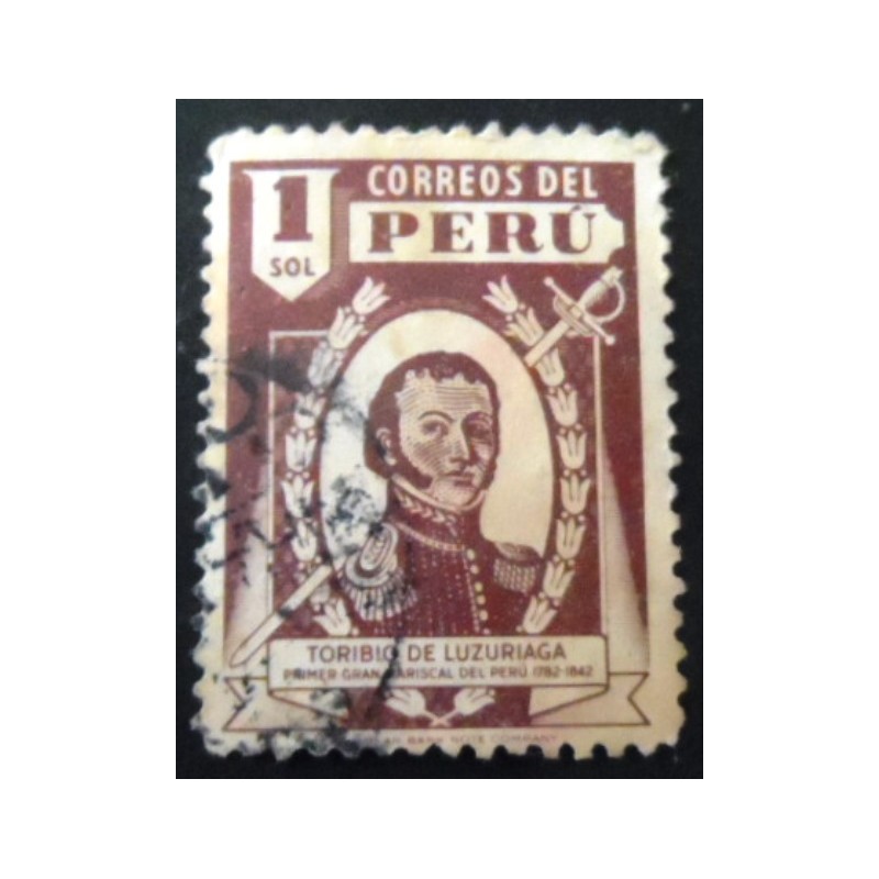 Selo postal do Peru de 1938 Toribio de Luzuriaga U