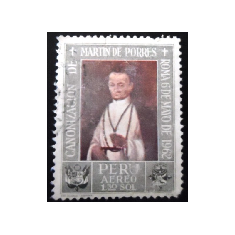 Selo postal do Peru de 1965 St. Martín de Porres Velasquez