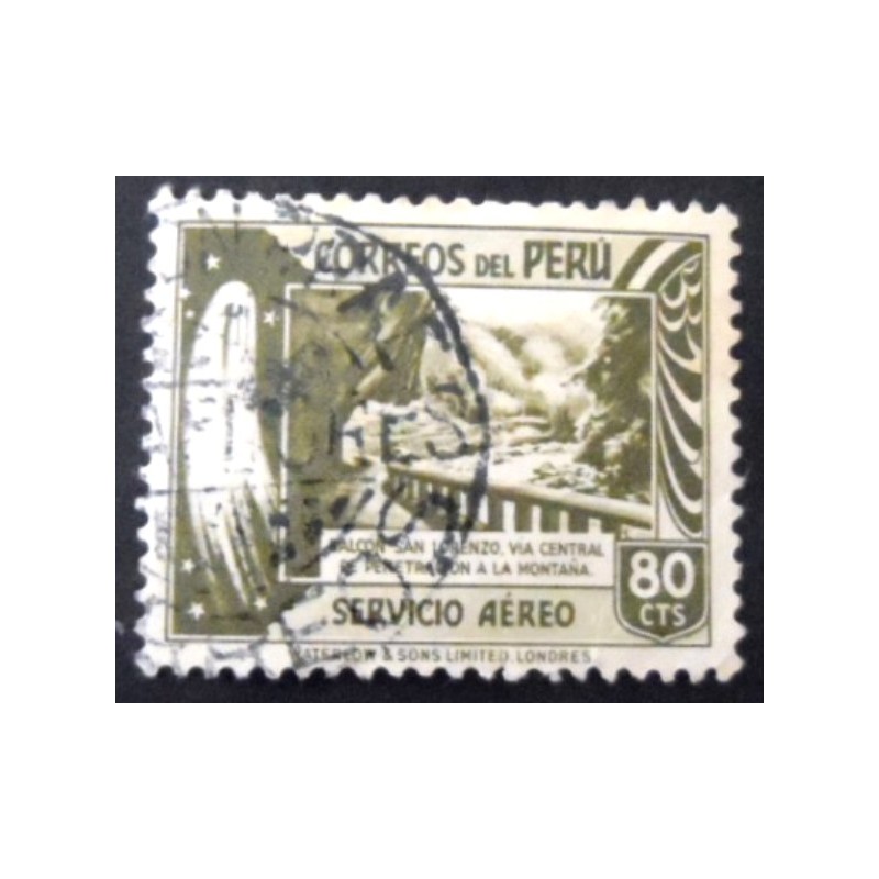 Selo postal do Peru de 1938 Mountain Road