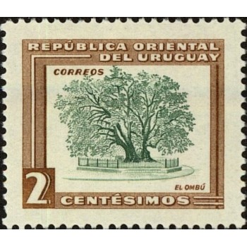 Selo postal do Uruguai de 1954 Ombu Tree N