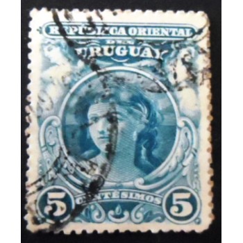 Selo postal do Uruguai de 1900 Girl's head
