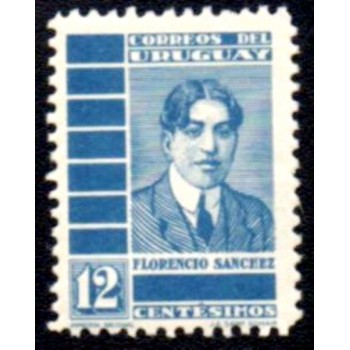 Selo postal do Uruguai de 1935 Florencio Sanchez 12 N