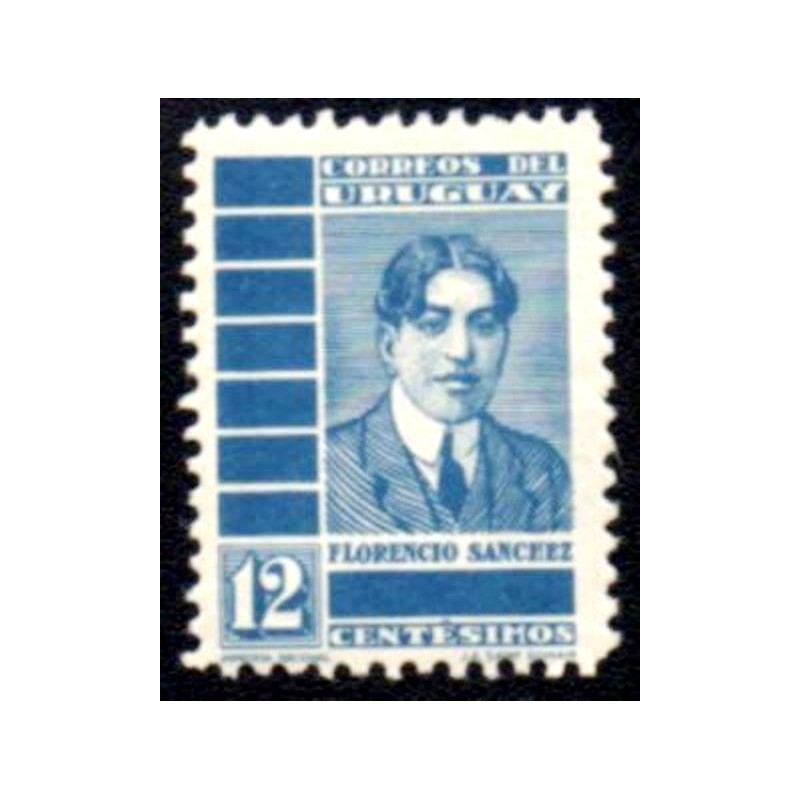 Selo postal do Uruguai de 1935 Florencio Sanchez 12 N