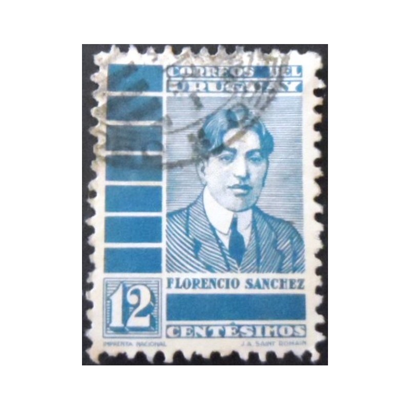 Selo postal do Uruguai de 1935 Florencio Sanchez 12 U