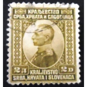 Selo postal do Estado dos Eslovenos de 1921 King Peter I 2