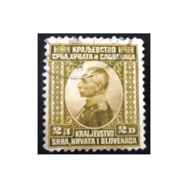 Selo postal do Estado dos Eslovenos de 1921 King Peter I 2