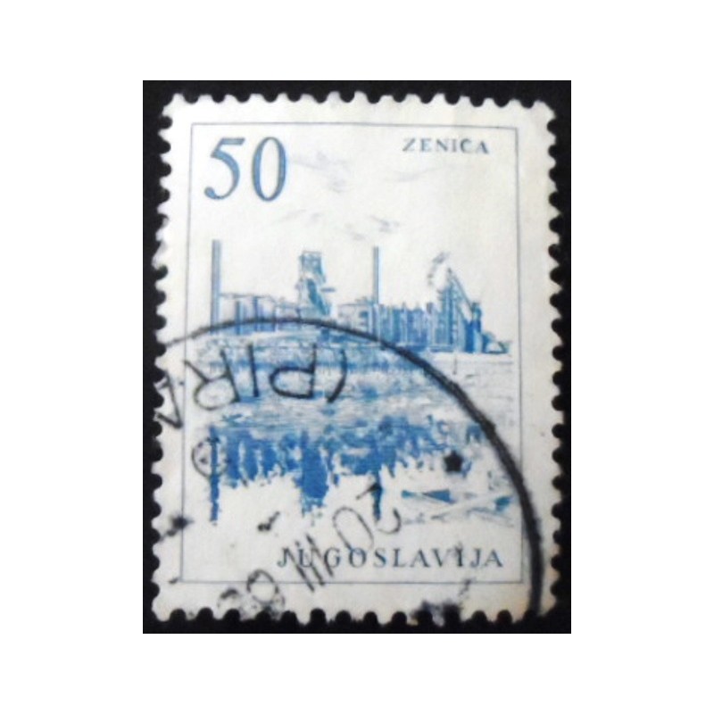 Selo postal da Iugoslávia de 1961 Zenica ironworks