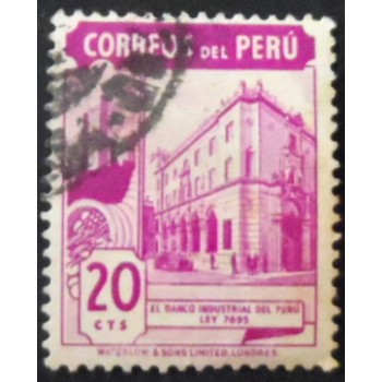 Imagem similar à do selo postal do Peru de 1938 Industrial bank of Peru