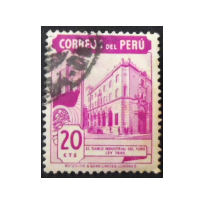 Imagem similar à do selo postal do Peru de 1938 Industrial bank of Peru