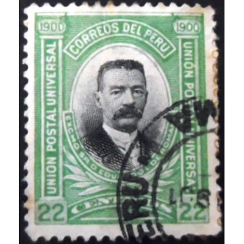 Selo postal do Peru de 1900 President Eduardo de la Romańa 22