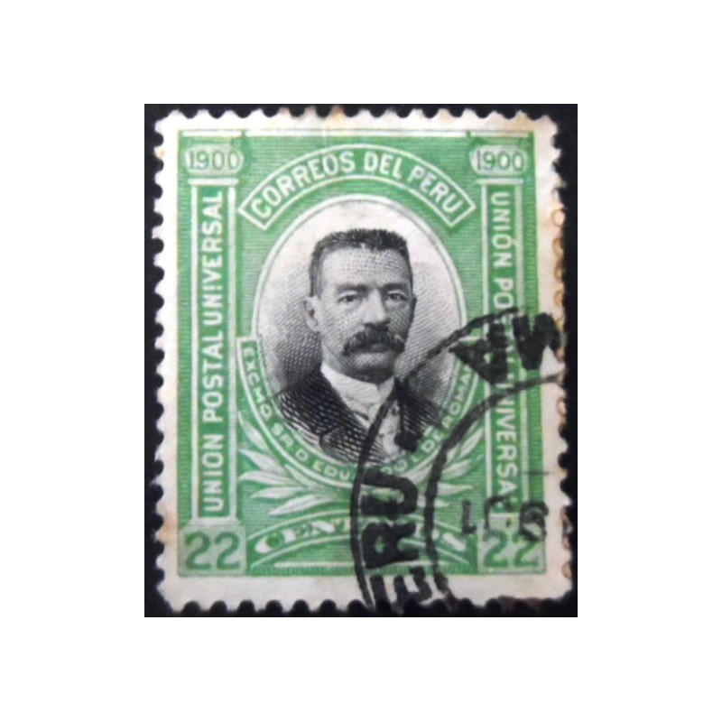 Selo postal do Peru de 1900 President Eduardo de la Romańa 22