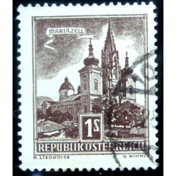 iMAGEM SIMILAR À DO Selo postal da Áustria de 1959 Basilica of Mariazell sev