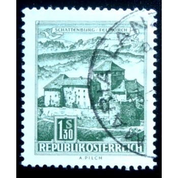 Selo postal da Áustria de 1967 Schattenburg Castle U