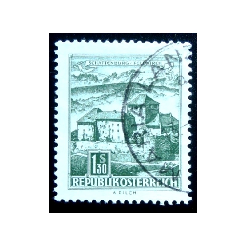 Selo postal da Áustria de 1967 Schattenburg Castle U