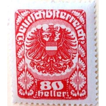 Selo postal da Áustria de 1920 Coat of arms 80 N sev