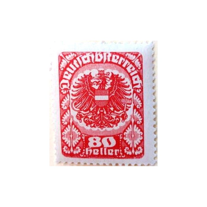 Selo postal da Áustria de 1920 Coat of arms 80 N sev