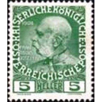 Selo postal da Áustria de 1908 Emperor Franz Joseph 5 N SEV