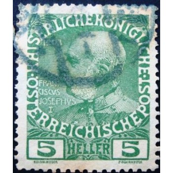 Imagem similar à do selo postal da Áustria de 1908 Emperor Franz Joseph 5 SEV