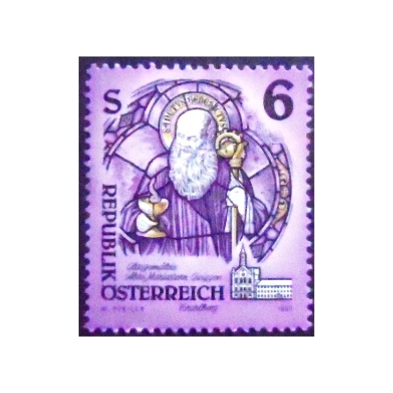 Selo postal da Áustria de 1993 St. Benedict of Nursia N