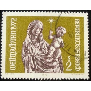 Selo postal da Áustria de 1972 Madonna with Child