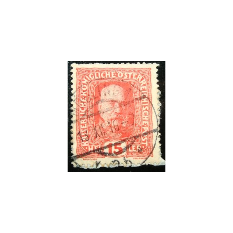 Imagem similar à do selo postal da Áustria de 1916 Emperor Franz Joseph 15