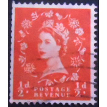 Imagem do Selo postal do Reino Unido de 1953 Queen Elizabeth II ½d Predecimal Wilding