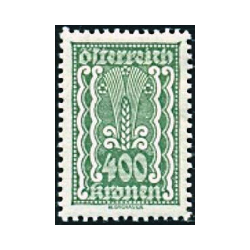 Selo postal da Áustria de 1922 - Symbolism Ear of Corn 400 B N