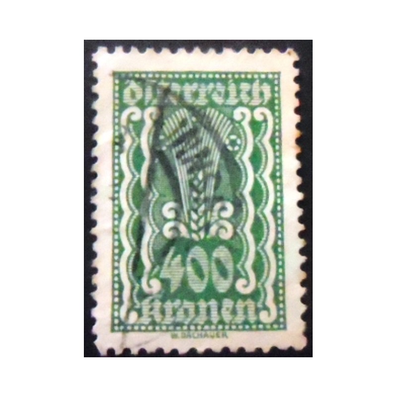 Selo postal da Áustria de 1922 Symbolism Ear of Corn 400 A u