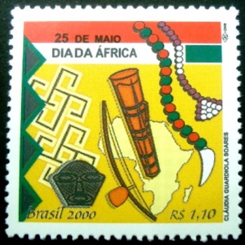 Selo postal do Brasil de 2000 Instrumentos Africanos M