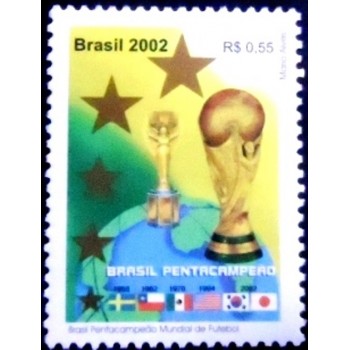 Selo postal do Brasil de 2002 - Brasil Pentacampeão M